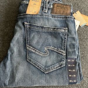 Mens silver jeans